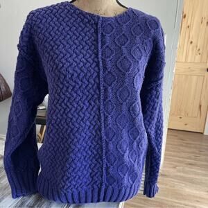 Hand Knit for The Limited Purple Sweater Size Small